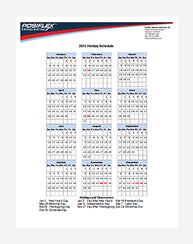 Posiflex Holiday Schedule